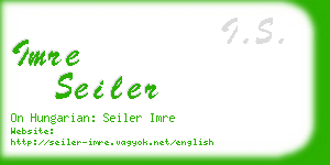 imre seiler business card